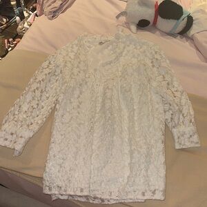 White Textured Dress